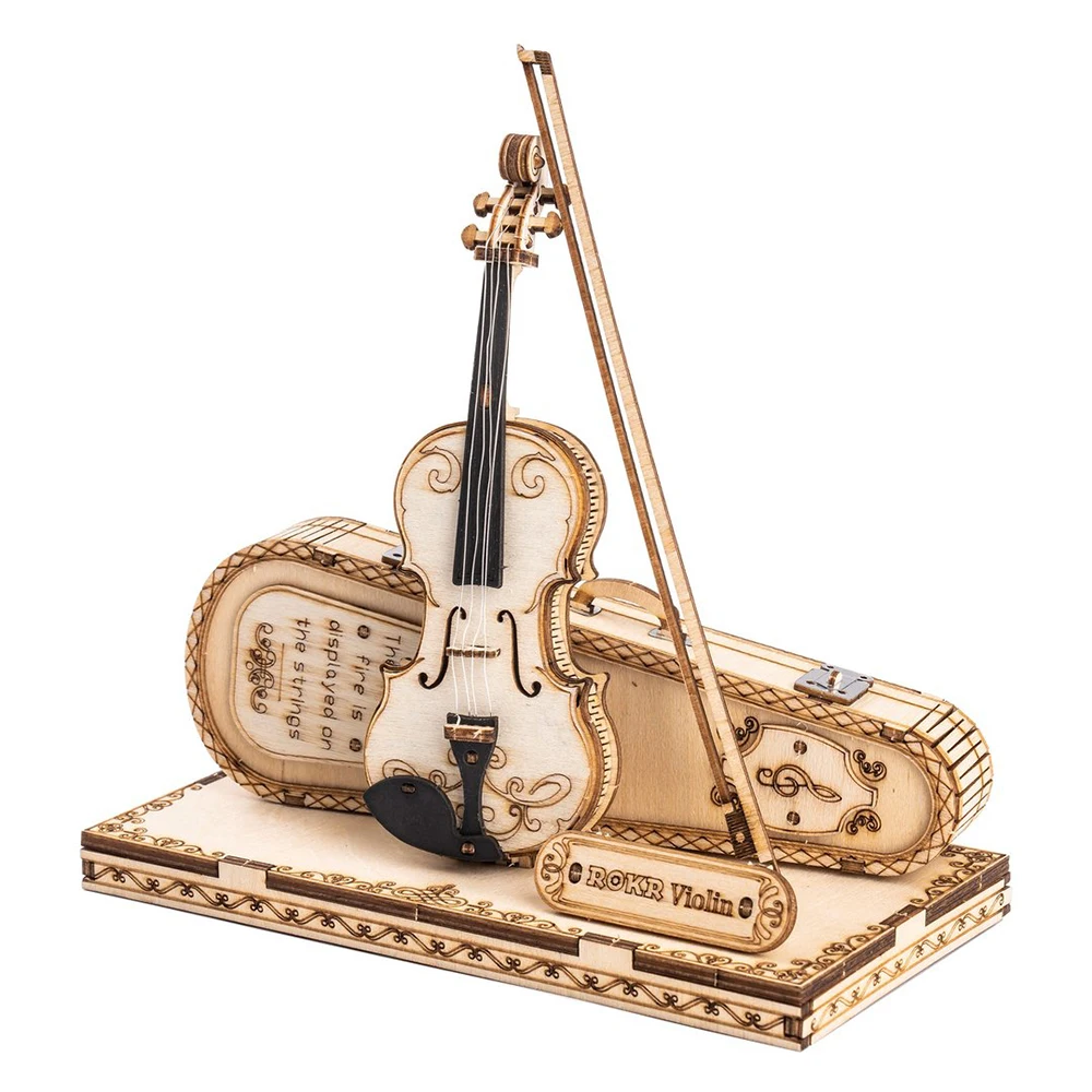 

Robotime ROKR 3D Wooden Puzzle Violin Capriccio Model DIY Gifts for Boys&Girls Easy Assembly Kits MusicalBuilding Blocks TG604K