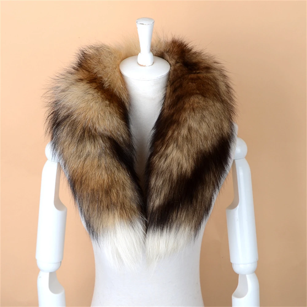 

Women Winter Warm Plush Scarfs Real Fur Cross Collar Scarf Thick Snood Scarves Soft Windproof Fox Tail Neckerchief Accessories