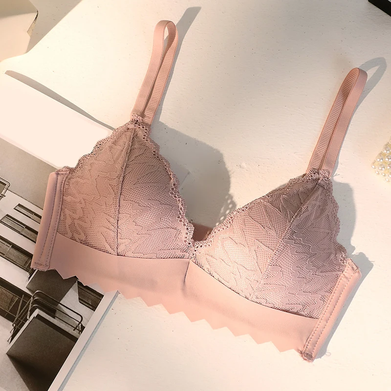 

Sexy Lace Floral Bras for Women Seamless Wireless Bralette Lace Push Up Triangle Cup Lingerie Underwear Soft Seamless Bra
