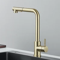 Black Pull Out Kitchen Faucet Deck Mounted Kitchen Sink Tap Single Handle Kitchen Mixers Rotating Spout Stream Spray Head 3