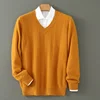 Men's V-neck Wool Sweater, Thick and Loose Pullover, Underlayer Knitted Sweater, Korean Version, Autumn and Winter 3