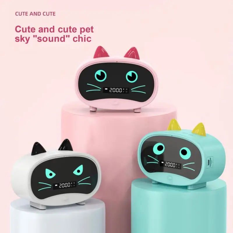 Wireless Bluetooth-compatible 5.0 Stereo Player Digital Alarm Clock FM Radio Speakers Portable With USB Charging Cat Ear Speaker |