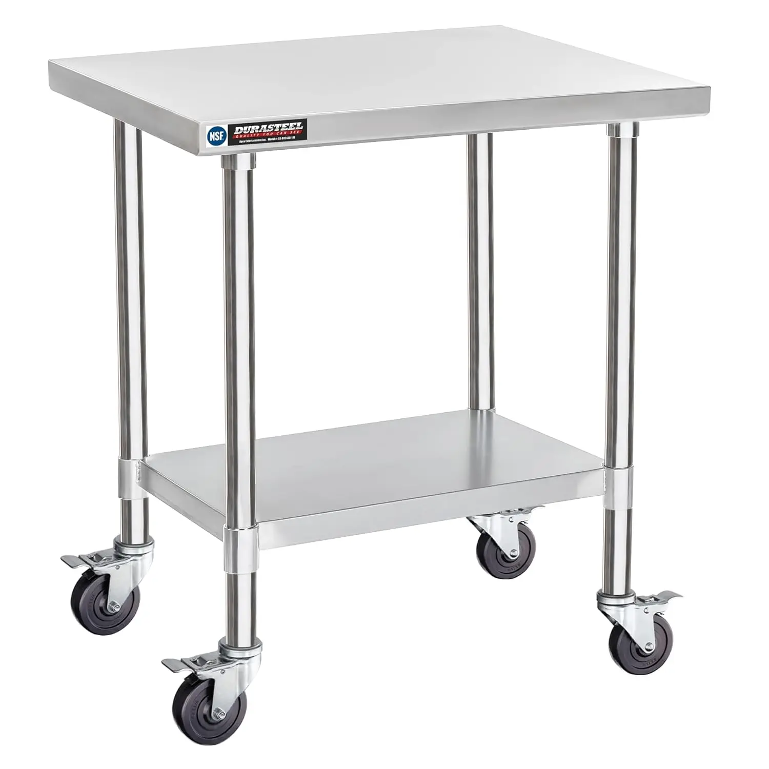 

DuraSteel Food Prep Stainless Steel Table - 24 x 30 Inch Metal Table Cart - Commercial Workbench