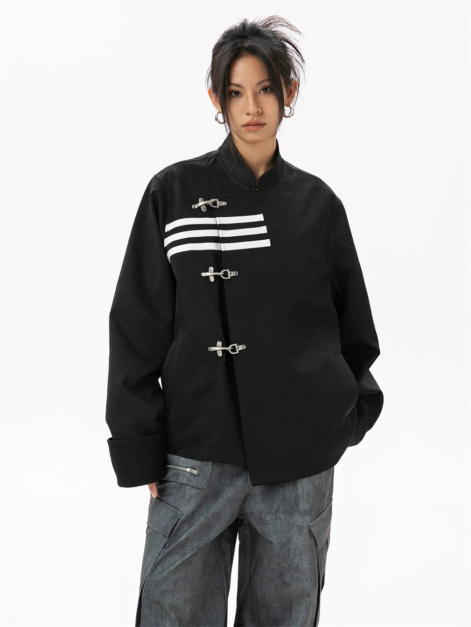Oversized Womens Blazer - Stylish Chinese Style Jacket for 2024 Fashion Trends