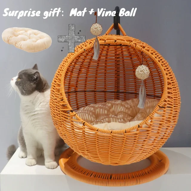 Semi-Enclosed Cat Basket Bed 1