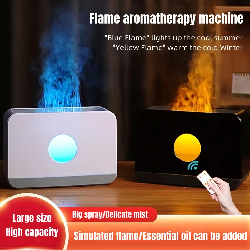 220ml Fire Flame USB Air Humidifier Remote Control Essential Oil Diffuser 3 Spray Mode Home Electric Fragrance Aroma Diffuser 560ml volcanic flame essential oils humidifiers jellyfish cute smoke ring fire sprayer night light air humidifier for home