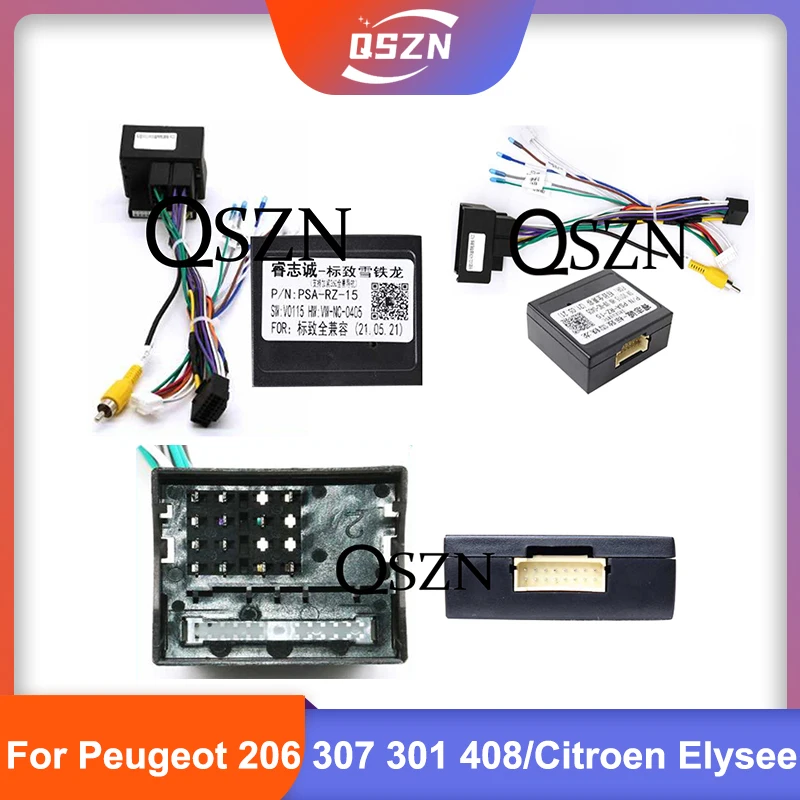 CANBUS 박스 PSA-RZ-15, 푸조 206 307 301 408 2008, 시트로엥 엘리시 케이블 어댑터, 안드로이드 자동차 플레이어, 16 핀 배선 하네스