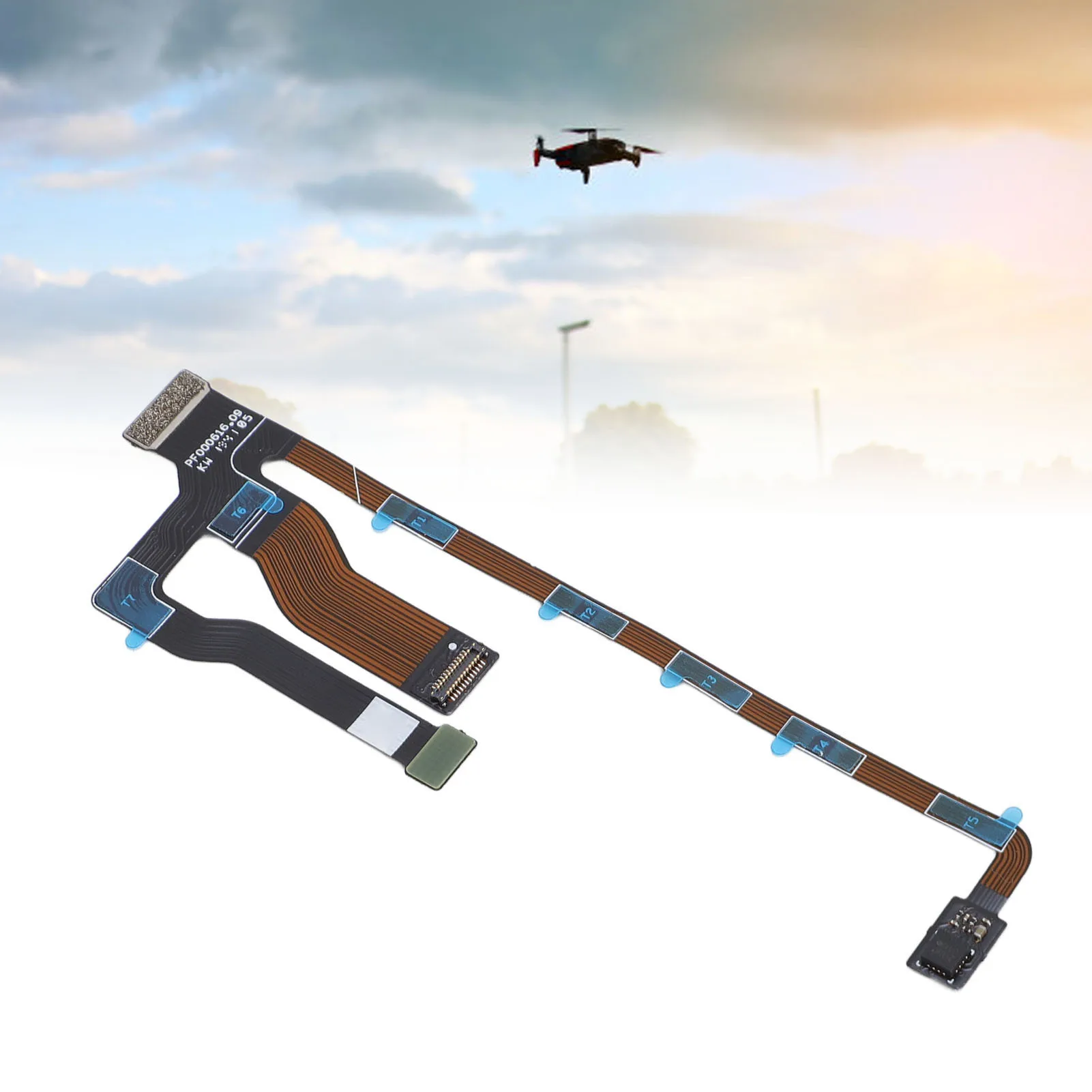 Câble flexible de caméra pour drone Mini 4K, pièce de rechange PCB, posé à plat.