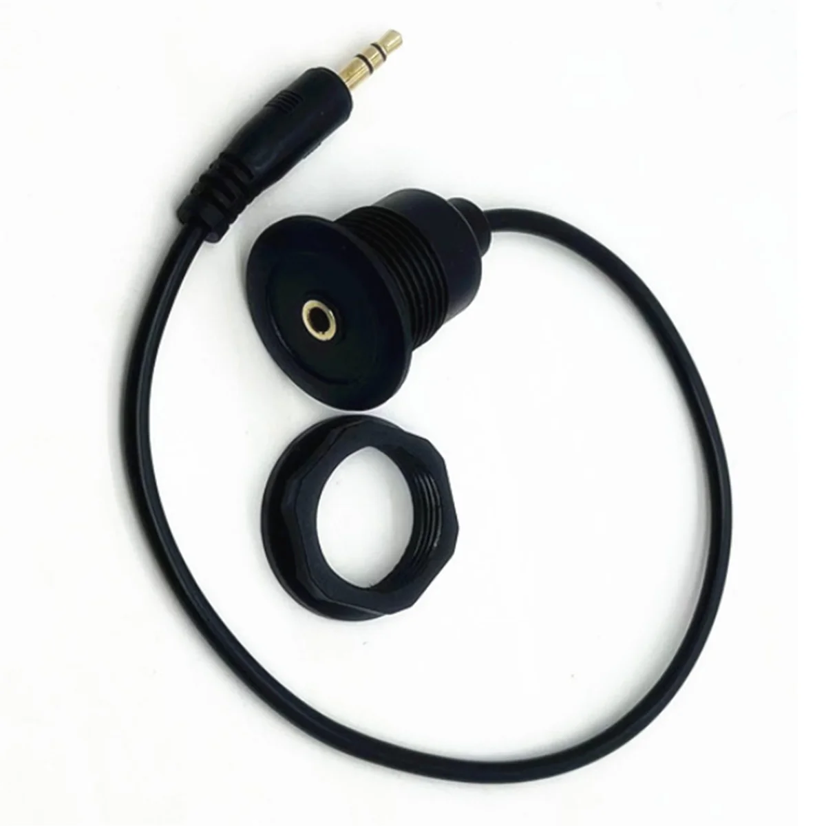 뜨거운 판매 라운드 패널 마운트 3.5mm 남성 3.5mm 여성 자동차 트럭 대시 보드 플러시 마운트 3.5mm 1/8in AUX 오디오 잭 연장 케이블