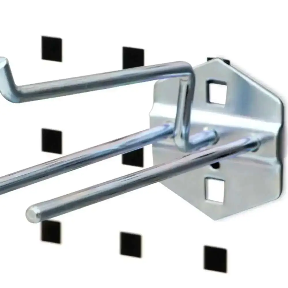 5PCS Pegboard Display Hook Square Hole Clamp Class Vice Stripper Hardware Tool Organizer Rack Hanging Plate Hanger Chrome