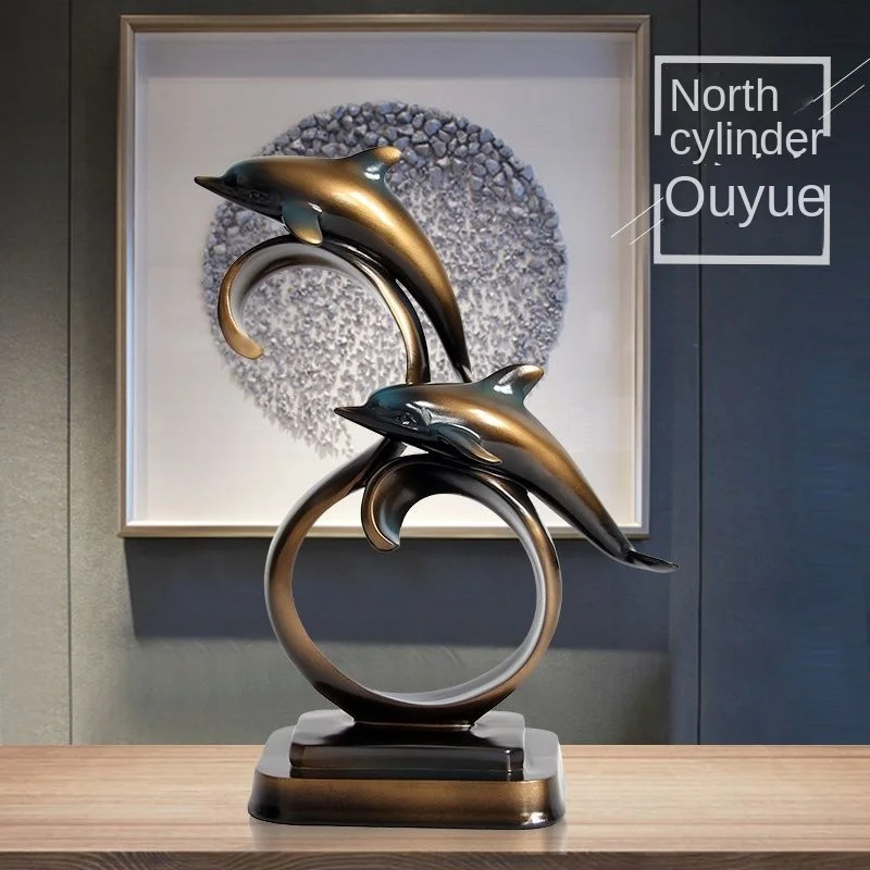 

Nordic Dolphin Decoration Home Ornament Living Room Wine Cabinet Decoration Modern Minimalist Creative Resin Handiwork Decoratio