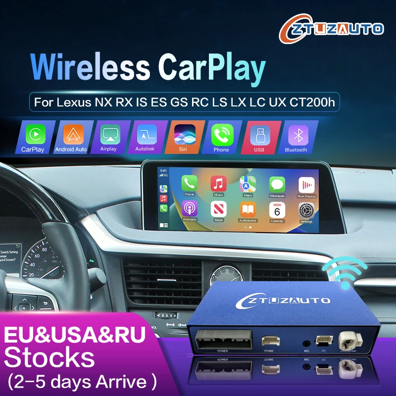 

Wireless CarPlay for Lexus NX RX IS ES GS RC CT LS LX LC UX GX, 2014-2022 Android Auto Mirror Link AirPlay Car Play Functions