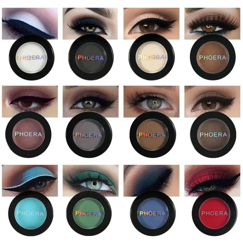 PHOERA Eyeshadow Natural Matte Waterproof Palette Pigment 12 Colors Maquillaje eye shadow,eye shadow plate
