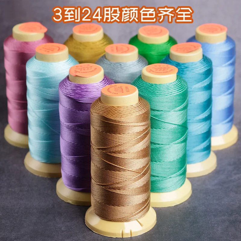 Round Waxed Thread Polyester Cord Coated Strings Rope 0.2-1.0mm Braided Bracelet DIY Accessories Leather Craft Sewing Freeship
