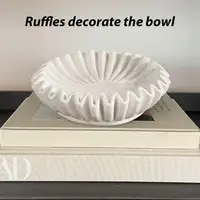 Decorative Ruffle Bowl for Serving and Home Decor Resin Decoration with Simulation Antique Design Rustic Ruffle Bowl for Kitchen 2
