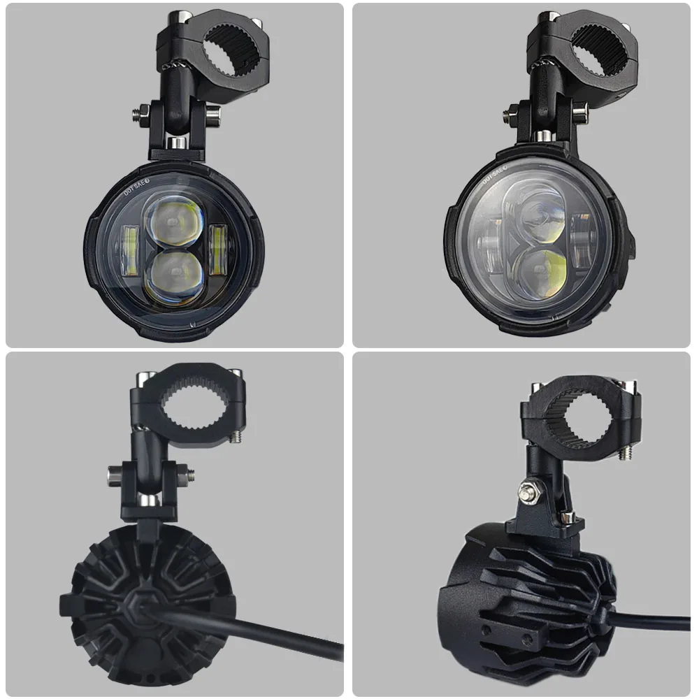 Faro Moto A LED Rotondo Impermeabile Con Angel Eye | 3000LM, Luce Bianca Intensa | Compatibile Universale Con Moto E Auto | ABS E Alluminio, Antiurto E Antivibrazione