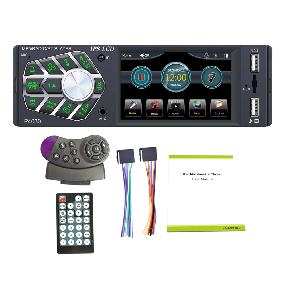 

Автомагнитола 1 Din, 3,8 дюйма, Bluetooth, MP5-плеер