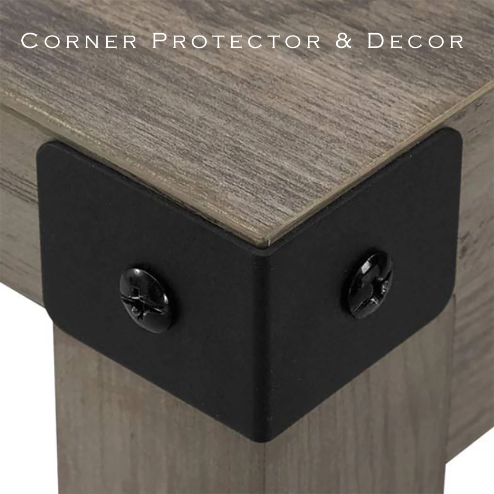 Black and Bronze Color Options Iron metal corner Bracket protector with free screws for Table or Cabinet Top Panel Leg etc