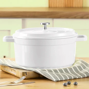 Pentola antiaderente resistente con coperchio Cucina di casa Pentola smaltata Pentole antiaderenti per la conservazione del calore Utensili da cucina per la casa 1