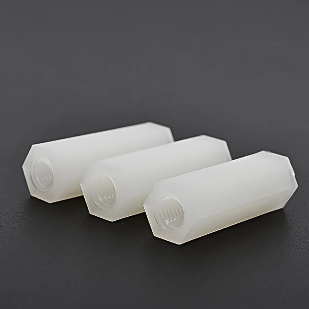 Female Hex Nylon Standoff Metric Thread Hexagonal Spacers Spacing Screw M2 M2.5 M3 M4 M5 M6 Black White Motherboard Rack Column