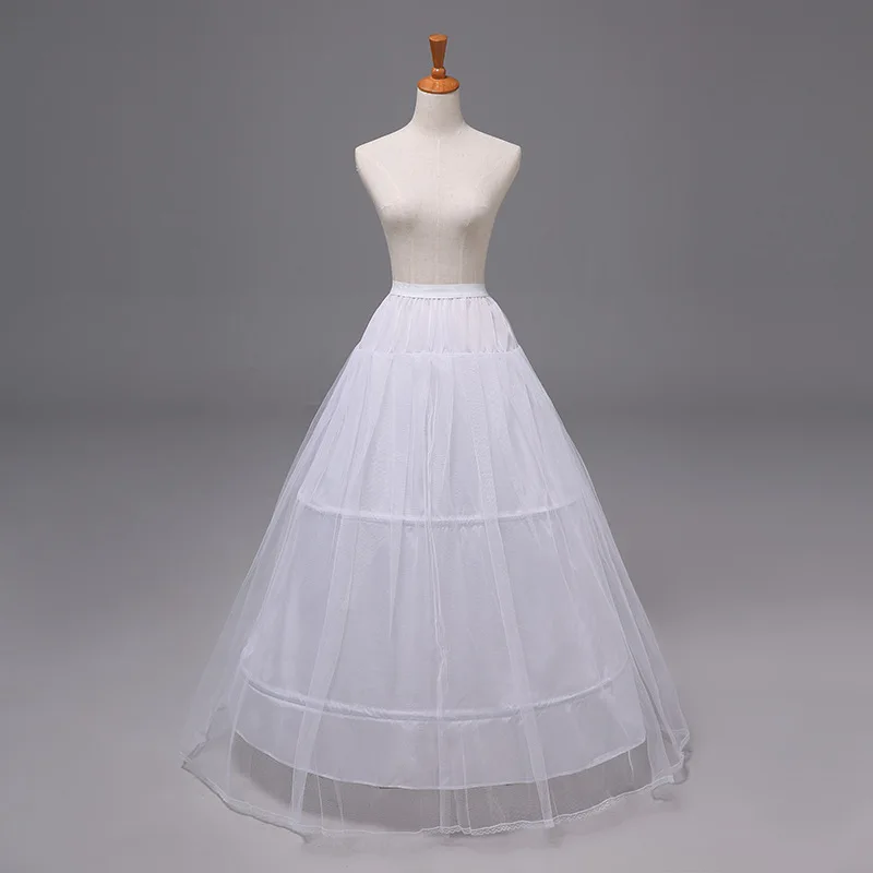 

New Petticoats with Lace Edge White Marrige Crinoline 2 Hoops Elastic Waist Ball Gown Bridal Underskirt Wedding Accessories