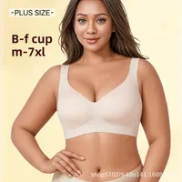Plus Size Seamless Deep V Thin Bra Prevents Sagging Shows Small Chest Effect Underwear No Steel Ring Home Clothes