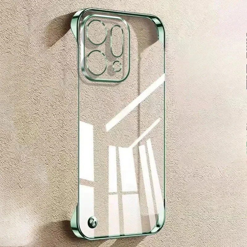 Sleek Transparent Electroplated Frameless Phone Case - Ultra-Thin Protective Cover