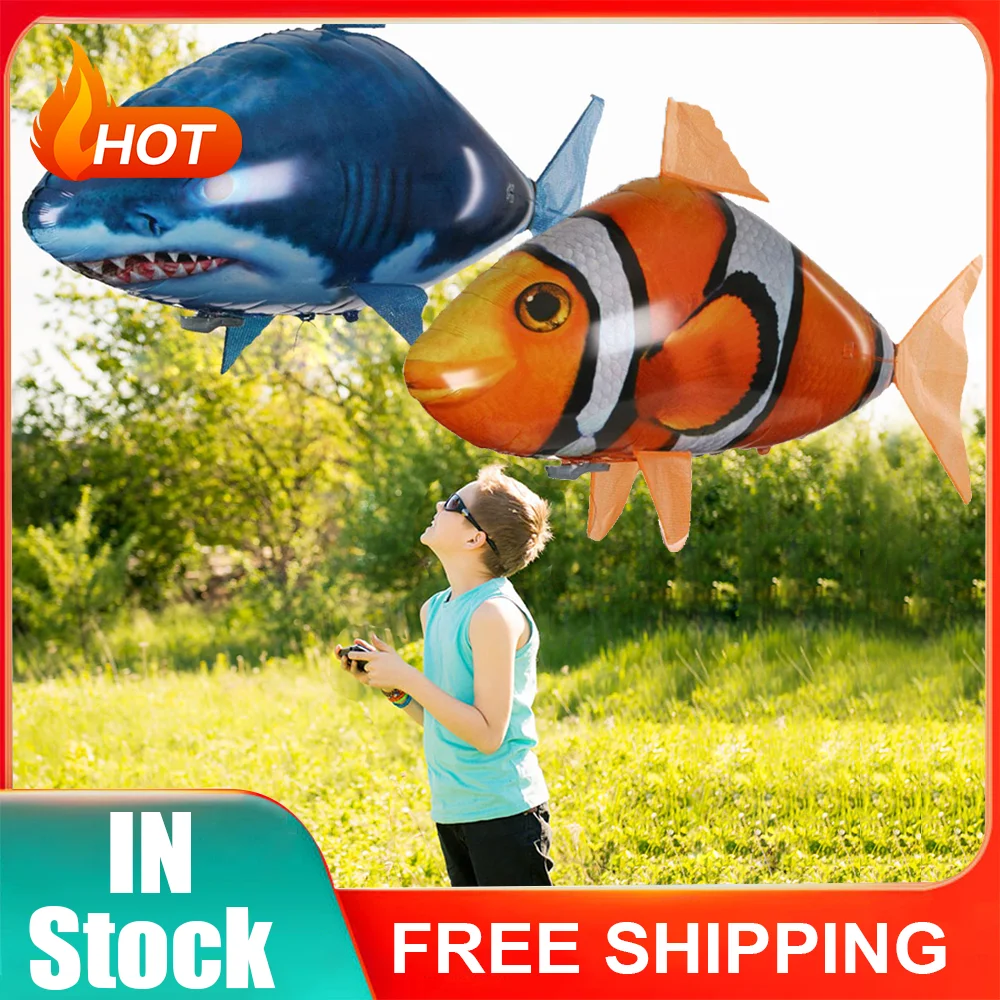 Shark Balloon Remote Control Shark Toys Infrared RC Electric Flying Air Balloons Kids Toy RC Fly