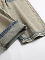 Jeans non extensibles pour hommes, vêtements de travail à jambes droites, style de rue tendance. 4