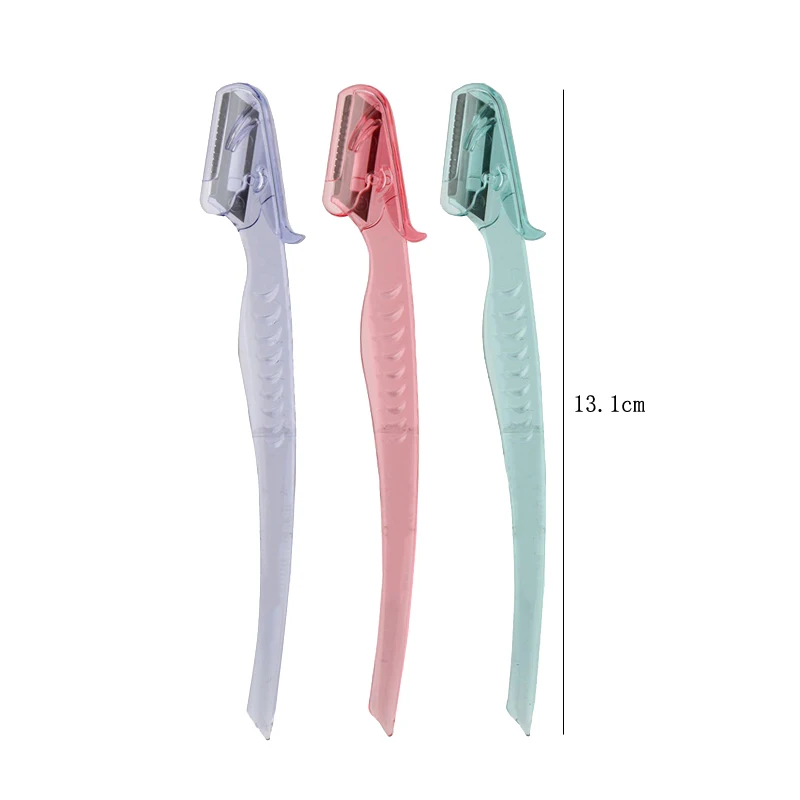 Karsyngirl 3/8Pcs Colorful Eyebrow Trimmer Makeup Knife Eyebrow Blades Face Hair Removal Safe Scraper Shaver Makeup Beauty Tools