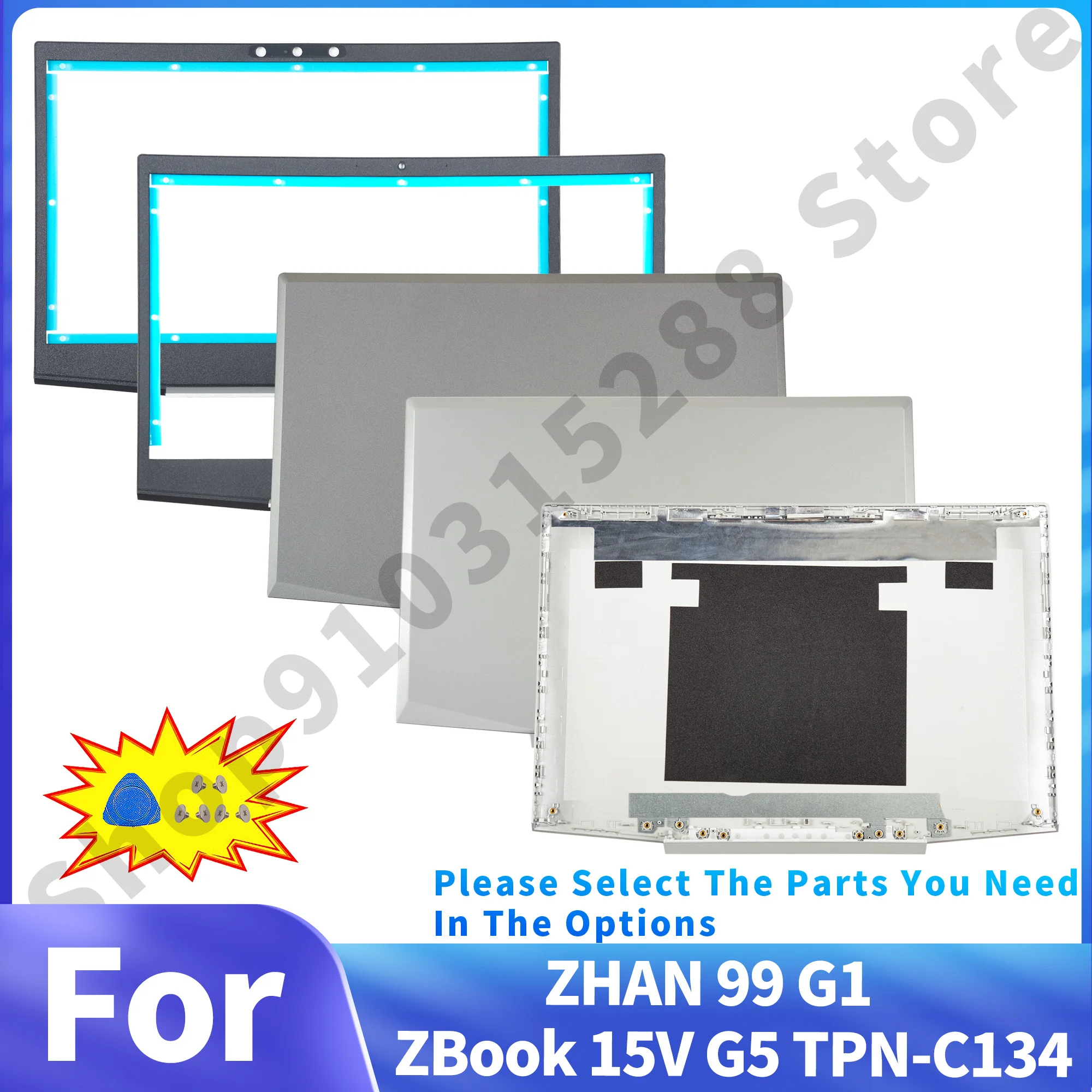 Retro Cover Lcd Hp Zbook 15v G5 Zhan 99 G1 L25084-001 Retro Posteriore LCD Nuovo Per HP ZBook 15v G5 E ZHAN 99 G1 - Copertura Argento, Codice L25084-001 Cover Computer Hp