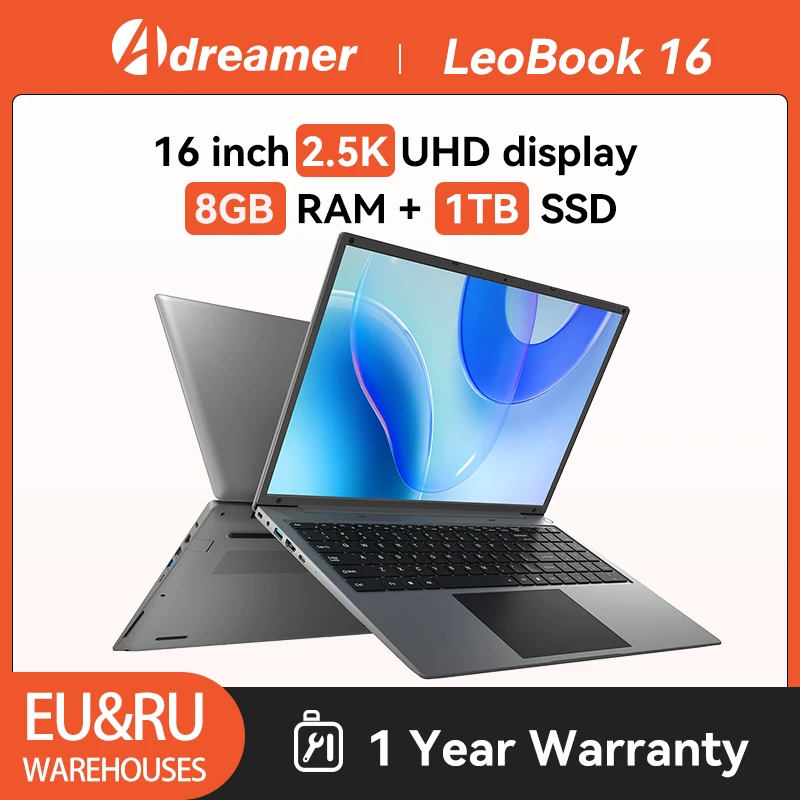 Adreamer ordenador portátil LeoBook 16 de 16 pulgadas, Notebook Intel  Celeron N5105, 8GB de RAM, 512GB SSD, 2560x1600 IPS, oficina, 38Wh, Windows  11| | - AliExpress