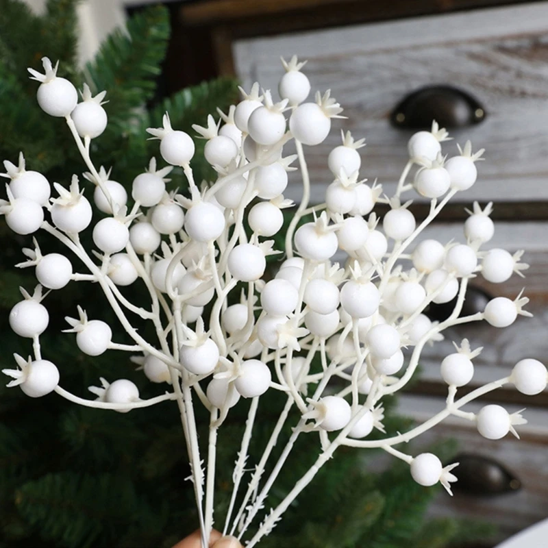 10Pcs Artificial Berries Branch Foam Decorative Berries Stems