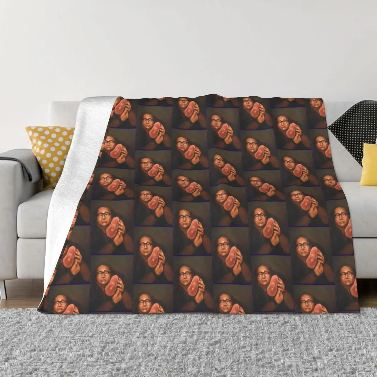 

Danny Devito And His Beloved Ham Throw Blanket for sofa Luxury Brand Personalized Gift Custom Blankets