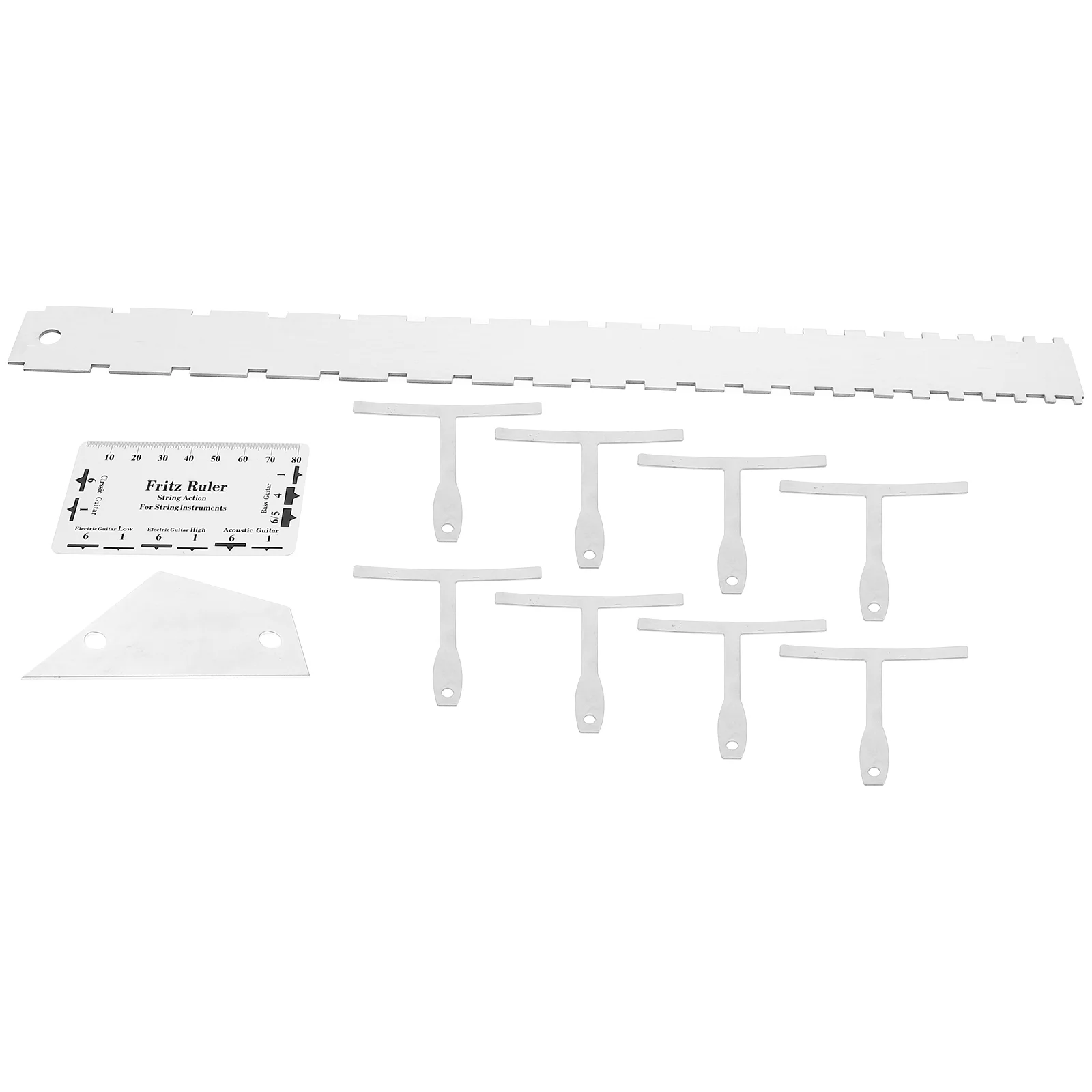 

12 Pcs Tools Guitar Kit Measuring Ruler Leveling Arc String Height Saw Bass Action Gauge Setup Learning Luthier