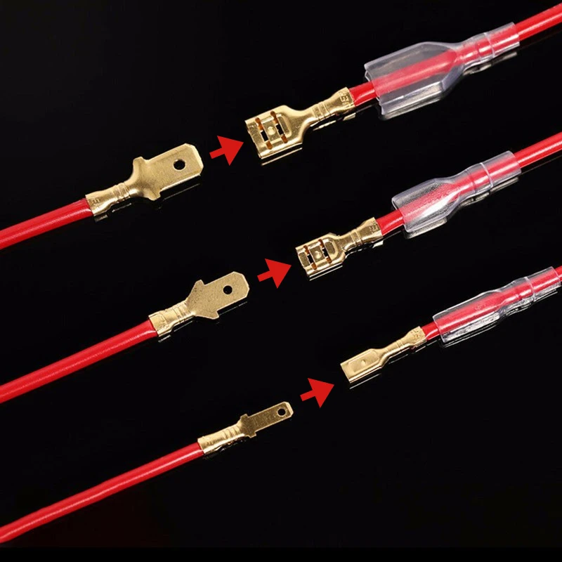 Cold Pressed Terminal Connector 2.8/4.8/6.3mm Insulated Male And Female Spade Crimp Terminals Wire And Cable Connector Combo Kit