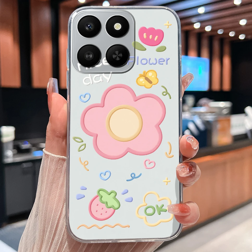 Lovely Animal Cartoon Soft TPU Transparent Silicone Phone Case -