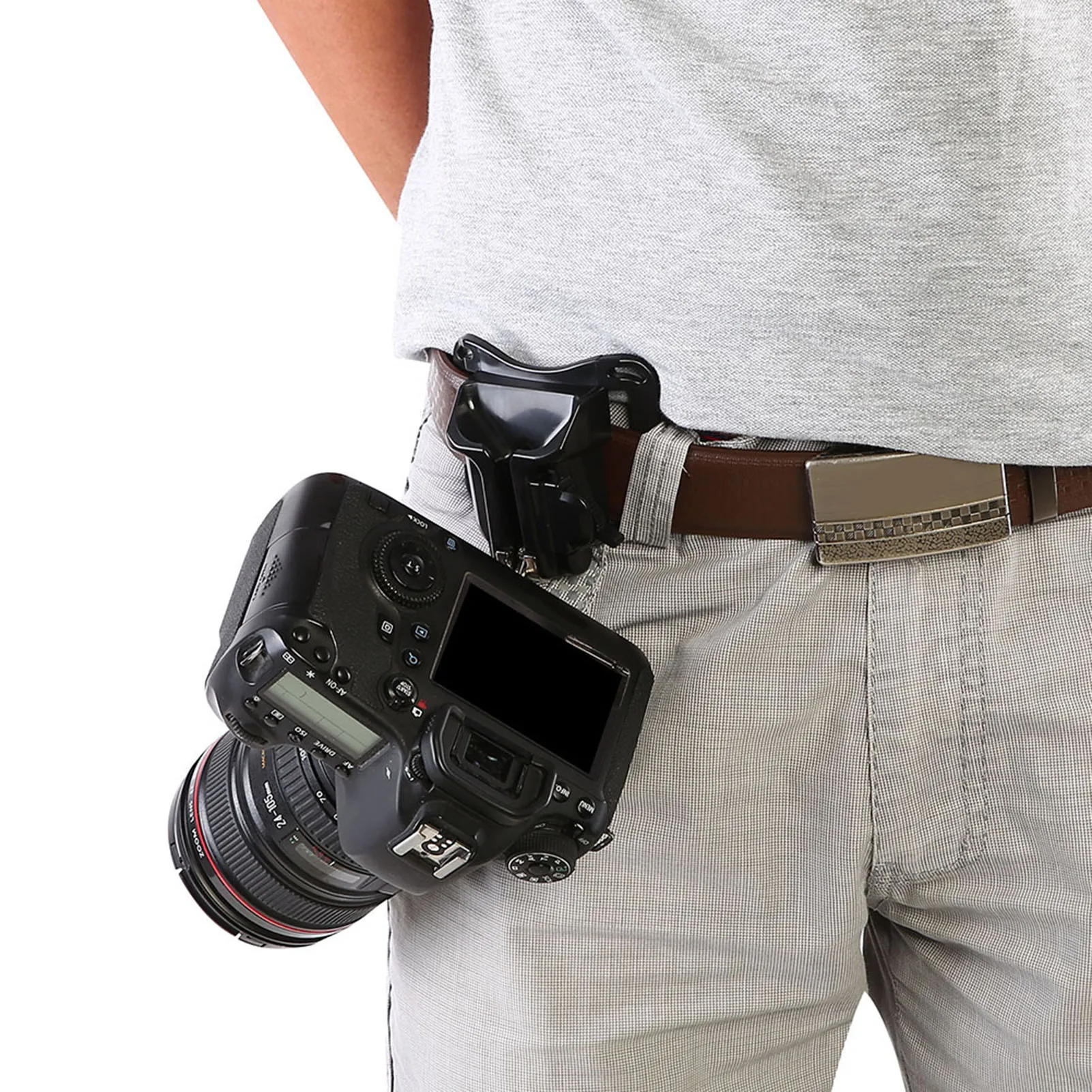 POCREATION Camera Taille Riem Holster Houder, 1Pc Camera Hanger 1/4 Schroef Mount Quick Release Taille Riem Gesp Houder voor DSLR