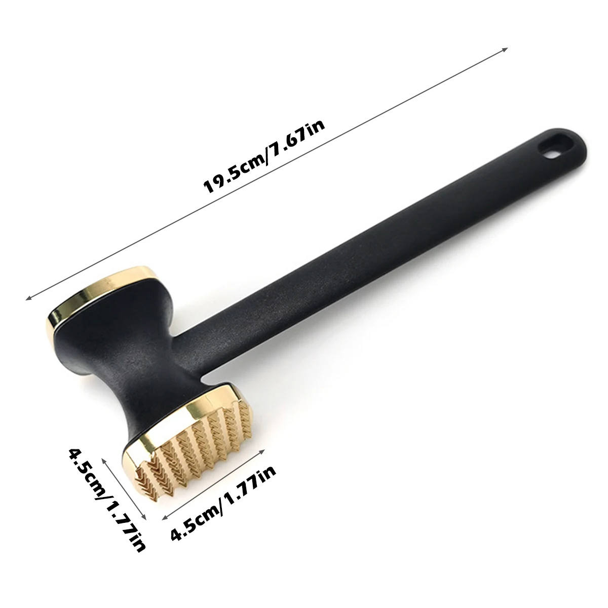 Double-Sided Steak Hammer Mallet Sided Zinc Alloy Meat Tenderizer Food-Grade Meat with Ergonomic Handle for Home Steak Cooking
