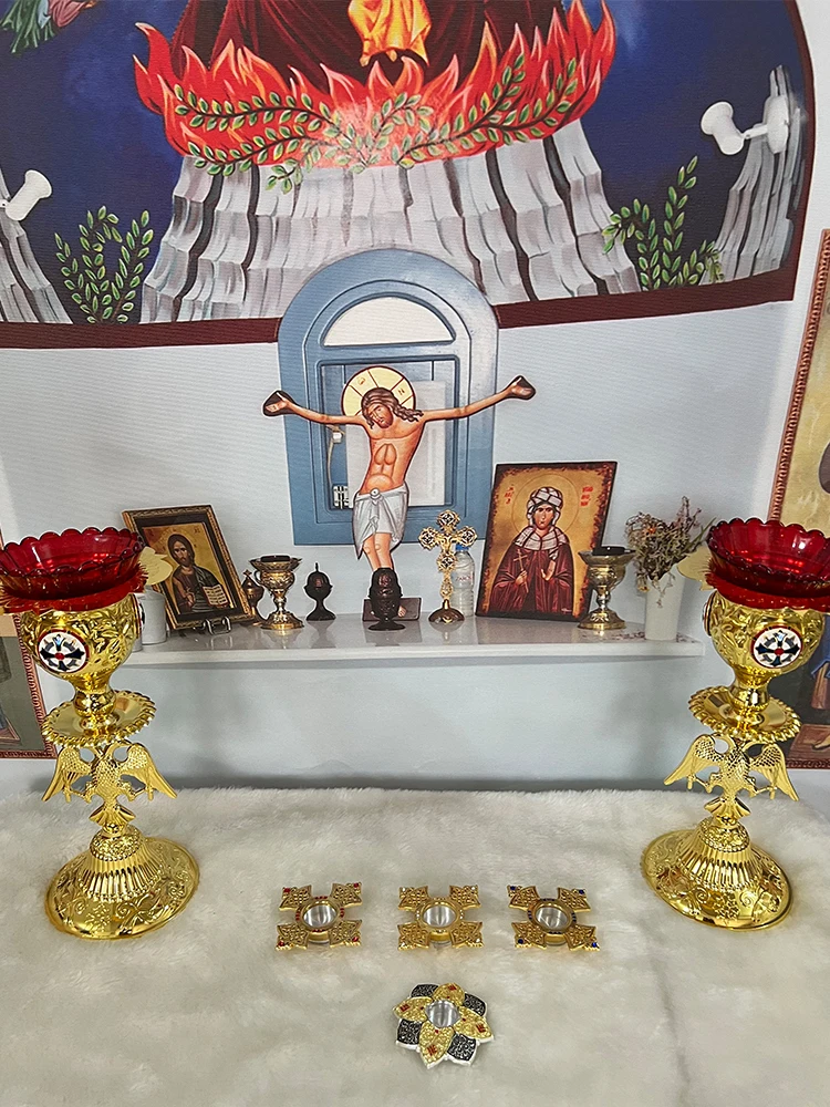 Description Picture 2 of itemPersonal Relic Chest Protective Case With Alloy Urn Gold Orthodox Jesus Christian Decor Religious Supplies для праха урна