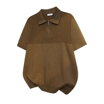 Nuova Camicia POLO con Zip 2026, Versatile ed Elegante, T-shirt Casual a Maniche Corte con Colletto