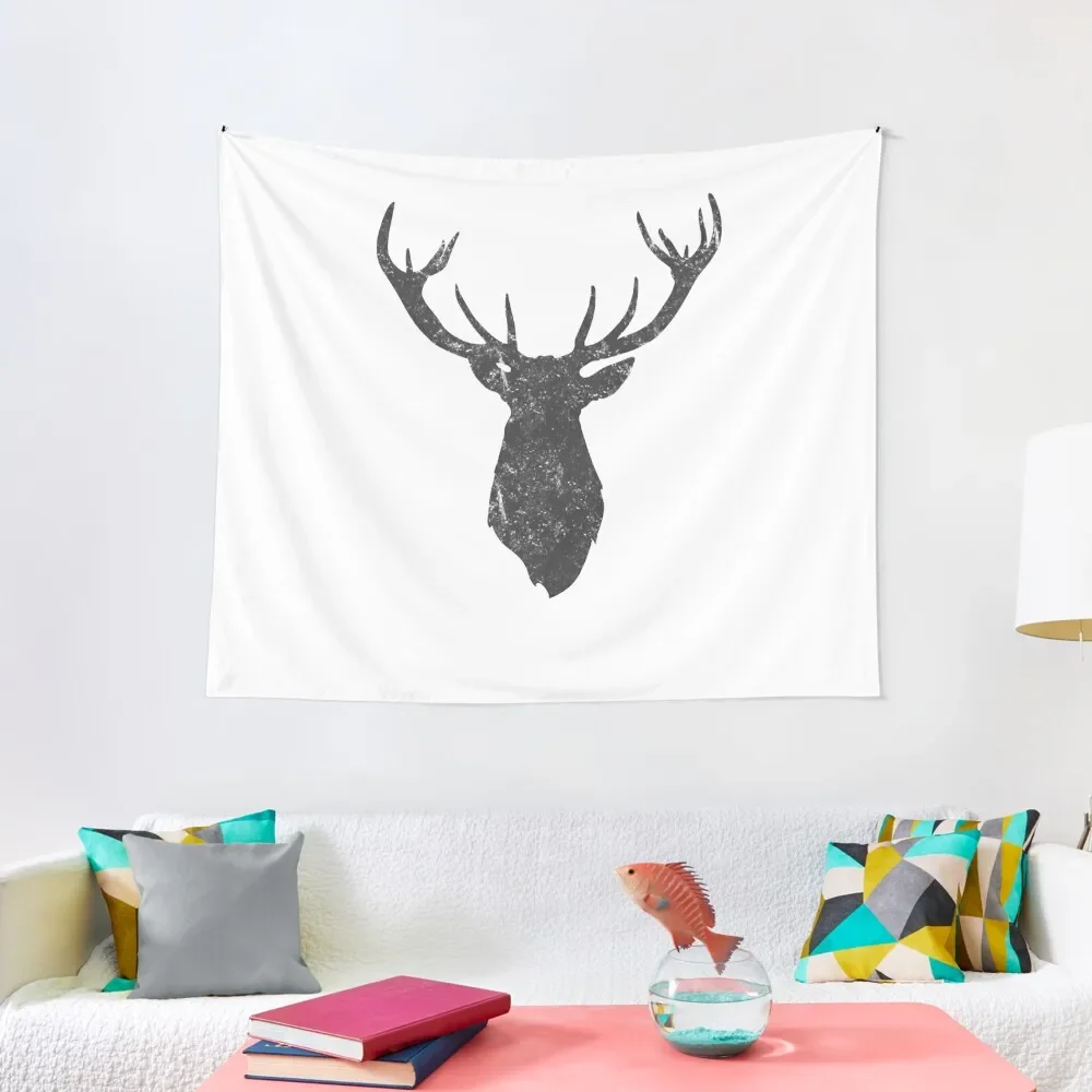 

Charcoal Stag's Head With Antlers Tapestry Cute Decor Decorative Wall Murals Wallpaper Tapestry