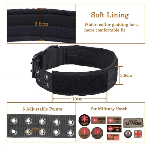 Adjustable Dog Collar Classic Reflective Training Military Dog Collar Nylon Heavy Duty Tactical Dog Collar German Shepherd 4