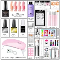 Acrylic Nail Kit Set Acrylic Powder Kit With Nail Lamp Acrylic Nail Glue Glitter Powder Nail Tips Nail Art Tool Kit 2