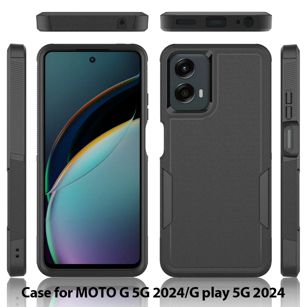 Enhanced Shockproof Hard Cover Protective Phone Case with Screen Protector - Dual Layer Protection