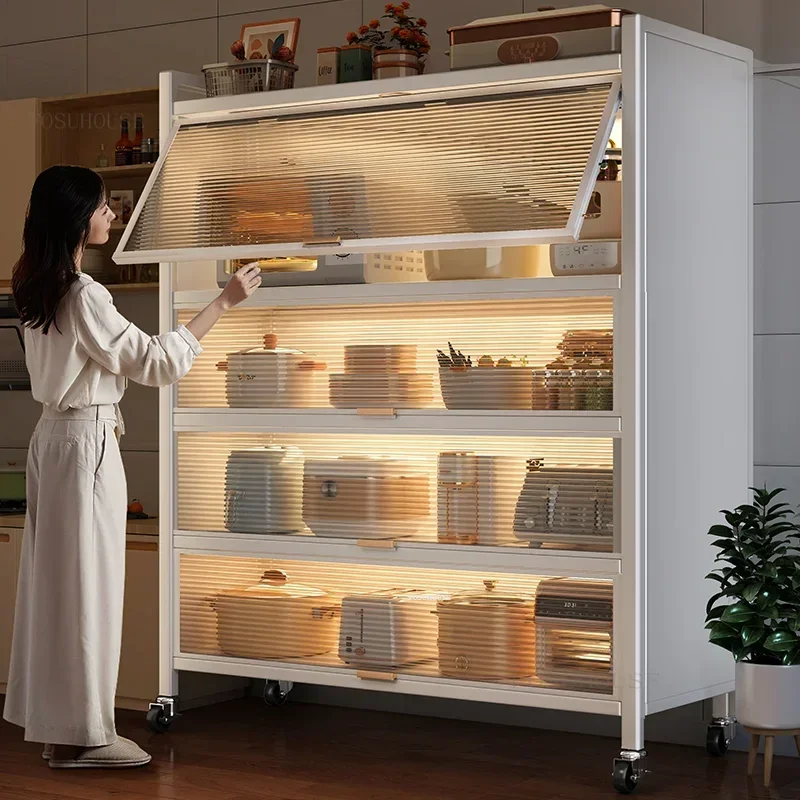 Modern Large Capacity Kitchen Cabinets for Kitchen Furniture Household Tableware Cabinets Multi-layer Shelf with Flip Door p 3