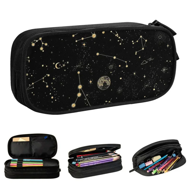 

Into The Galaxy Pencil Case Occult Witch Magic Constellation Pencil Box Pen Student Big Capacity Bags School Supplies Stationery