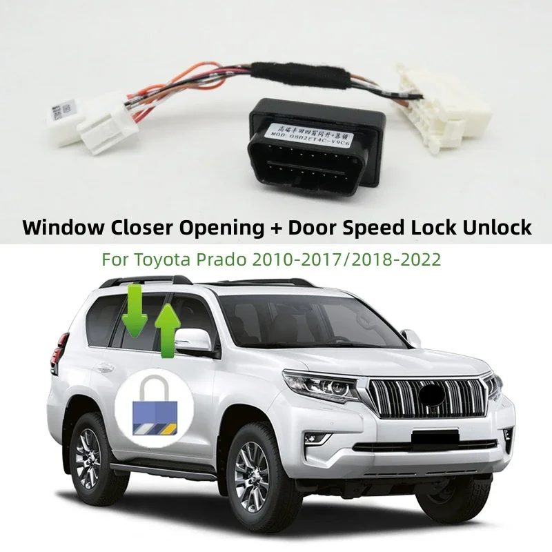 

Car Automatic Window Lift Closer Opening + Door Speed Lock Unlock Module For Toyota Prado 2010-2022