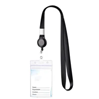 1pc Transparent Staff ID Work Card Cover with Lanyard Exhibition Name Badge Holder Neck Strap Pass Access Bus Card Sleeve Case 2