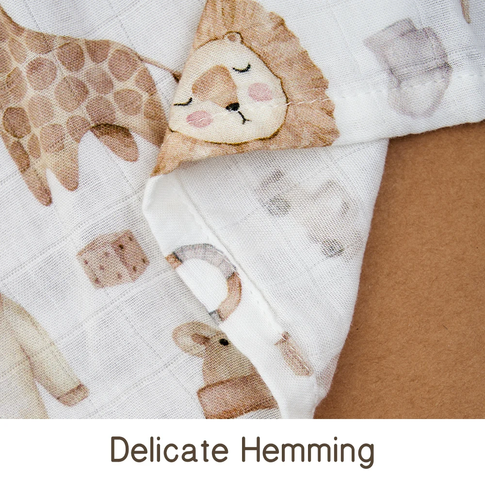 Elinfant Digital Print Muslin Swaddle Blanket Bamboo Cotton Soft Baaby Bath Towel Nursing Cover 4